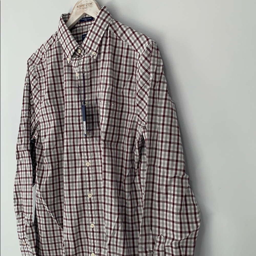 Gant Oxford Button Down Check Fit Port Red Large - Picture 6 of 12